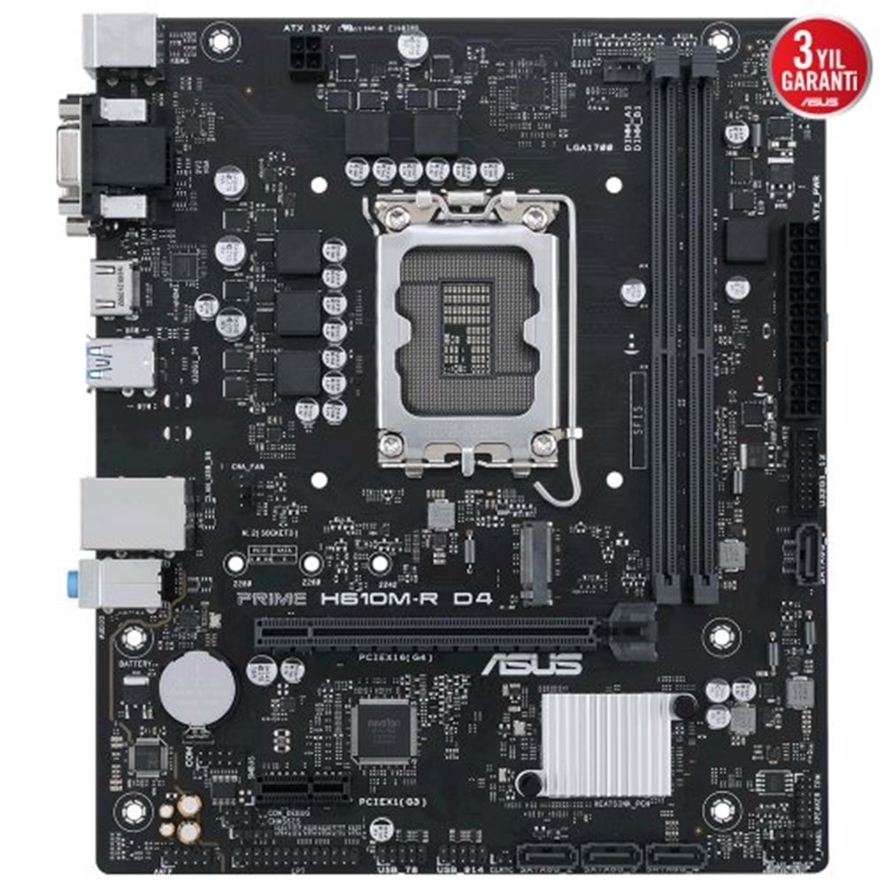 ASUS PRIME H610M-R D4-SI DDR4 3200(OC) HDMI VGA 1700p mATX 