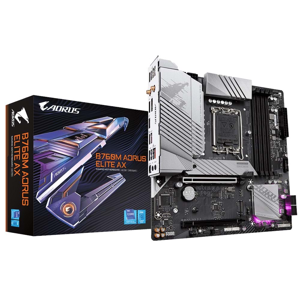 GIGABYTE B760M AORUS ELITE AX 5333MHz(OC) DDR5 M.2 mATX 1700p