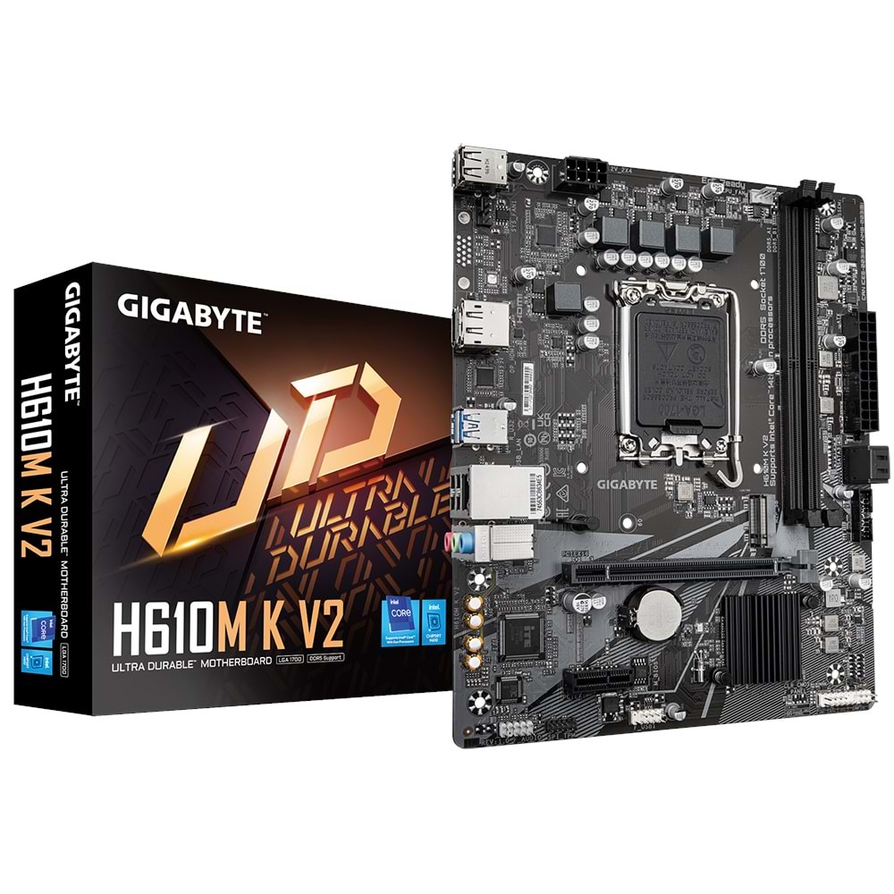 GIGABYTE H610M K V2 D5 4800Mhz M.2 HDMI/DP MATX 1700P 