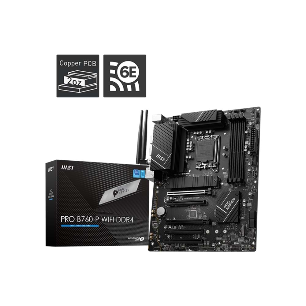 MSI PRO B760-P WIFI DDR4 5333MHZ(OC) DDR4 HDMI DP M.2 1700p 
