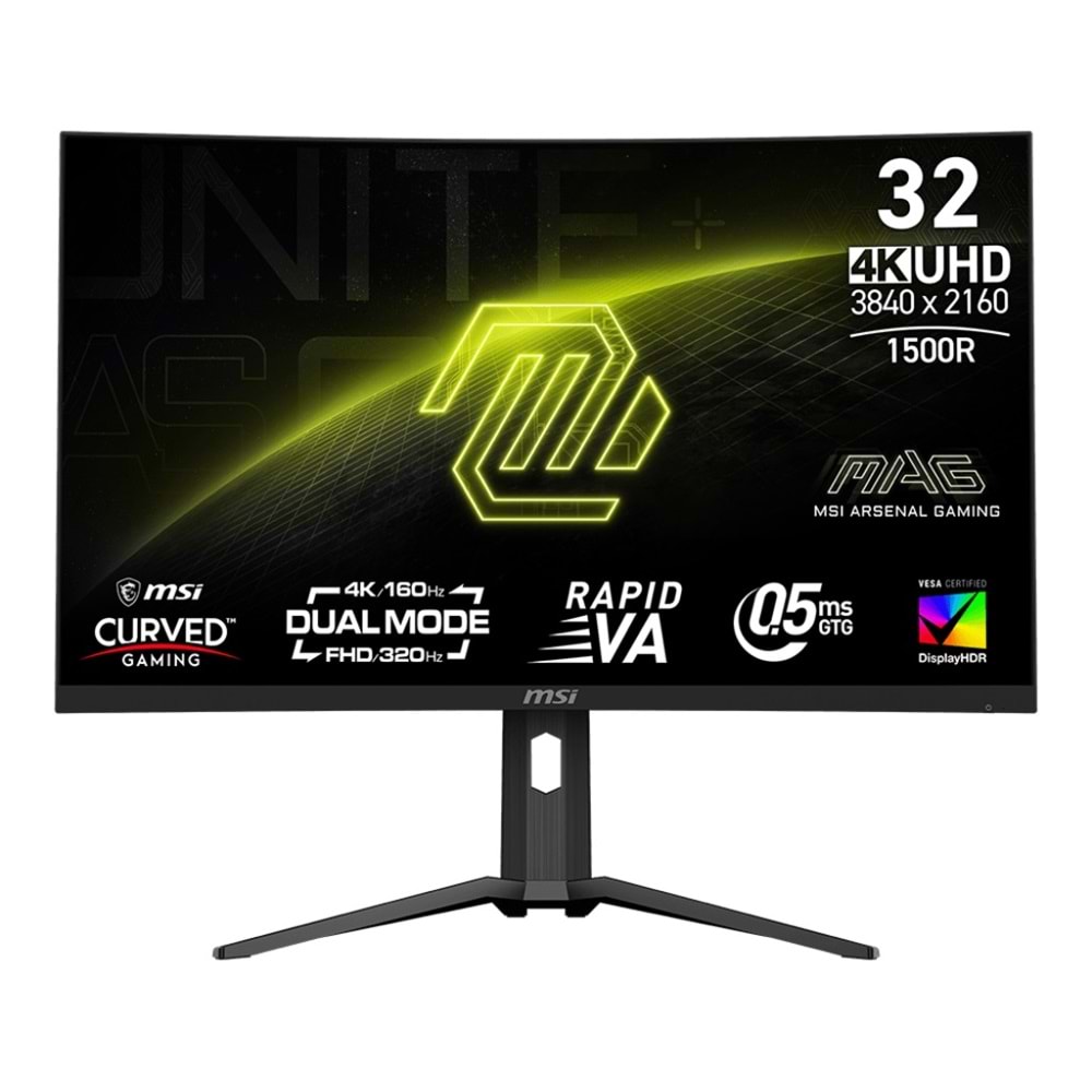 31.5 MSI MAG 321CUPDF 0.5MS 160HZ 4K UHD VA FREE-SYNC CURVED GAMING