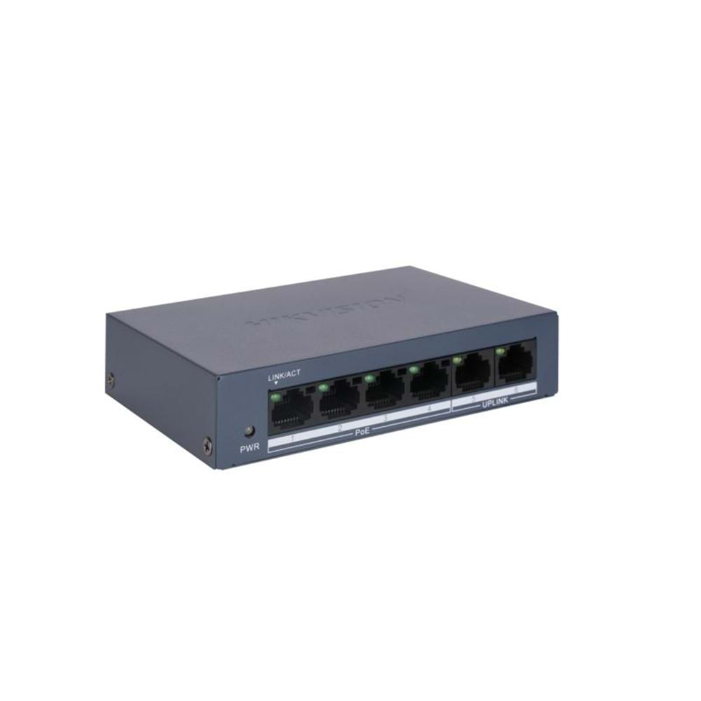 HIKVISION DS-3E0106MP-E/M 4XFE+2XFE MEGABİT YÖNETİLEMEZ 45W POE SWİTCH
