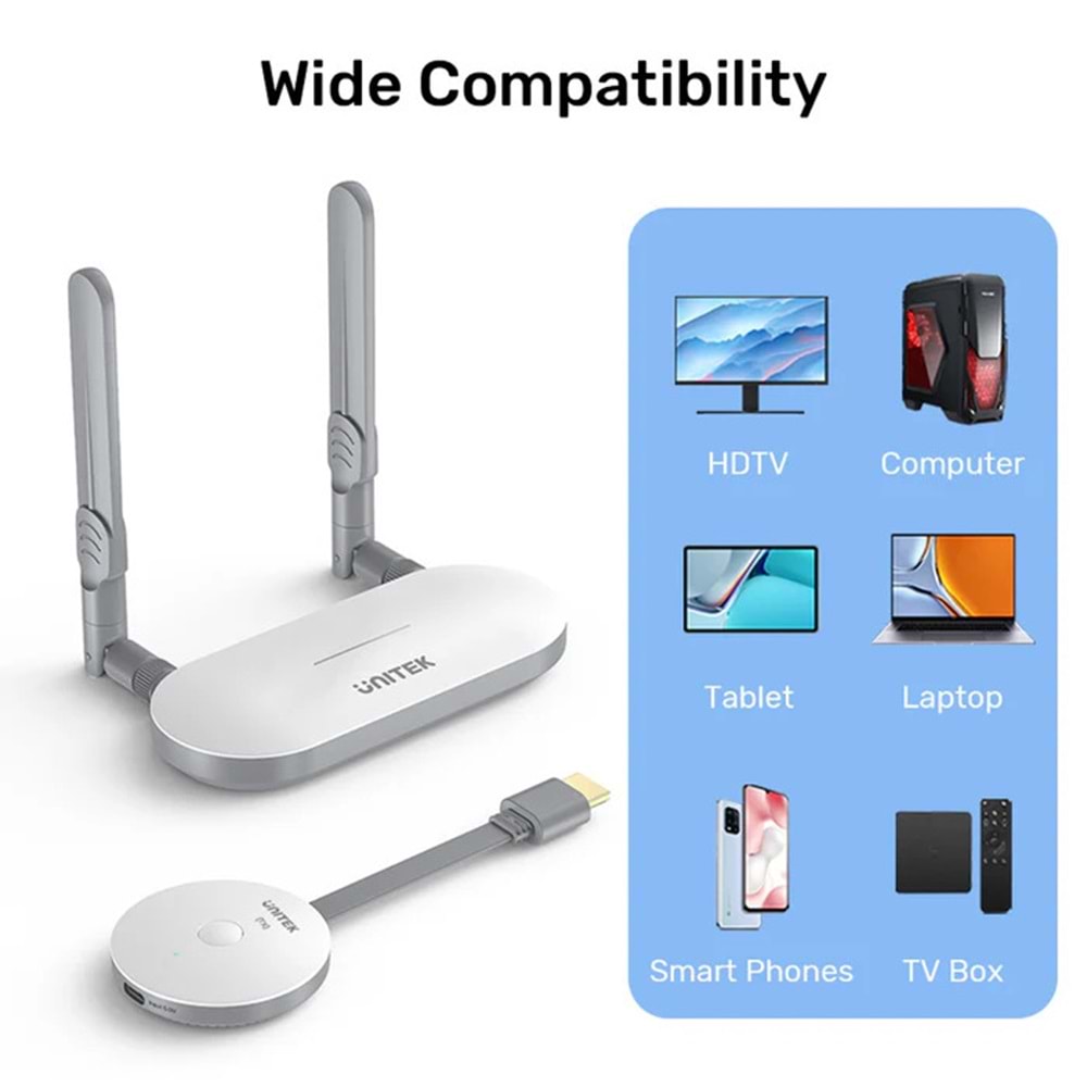 UNITEK KABLOSUZ HDMI VERİCİ & ALICI KIİTİ (V1183A01)