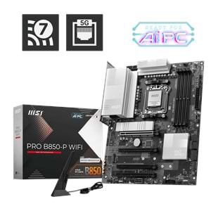 MSI PRO B850-P WIFI AM5 DDR5 8200MHZ(OC) HDMI 3x M.2 USB 10Gbs 5G LAN WI-FI 7 ATX