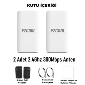 EZCOOL EZ-W240AN DIŞ ORTAM (2.4GHz 300Mbps 1KM) ACCESS POİNT
