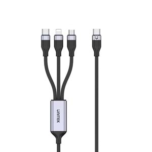 UNITEK TYPE-C 3in1 ŞARJ 1.5MT 20W (C14101BK-1.5M)