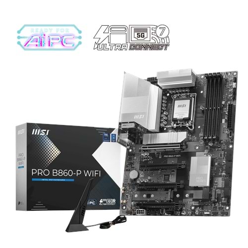 MSI PRO B860-P WIFI SOKET 1851 DDR5 8600MHZ(OC) 3xM.2 1x TB4 HDMI DISPLAY 5G LAN WIFI 7 ATX