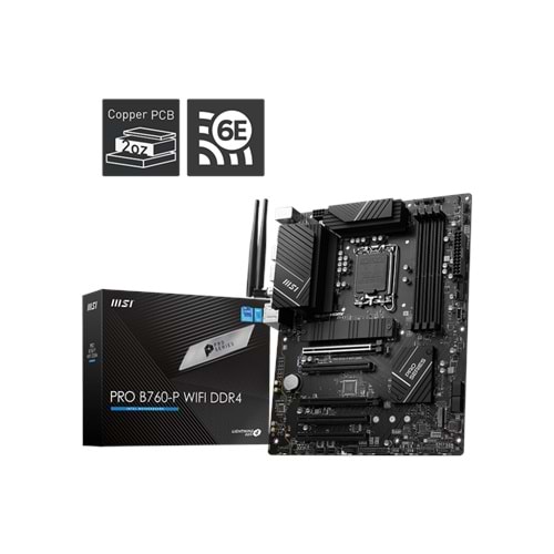 MSI PRO B760-P WIFI DDR4 5333MHZ(OC) DDR4 HDMI DP M.2 1700p 