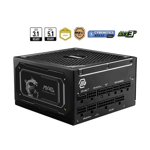 MSI MAG A1000GL PCIE5 II 1000W 80+ GOLD SİYAH FULL MODULER GÜÇ KAYNAĞI