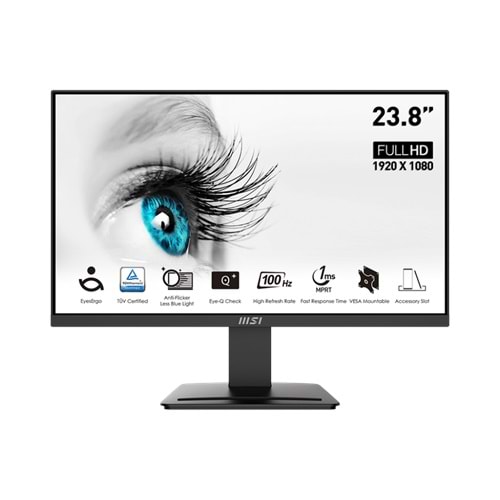 23.8 MSI PRO MP2412 FHD 1MS 100HZ FLAT VA 