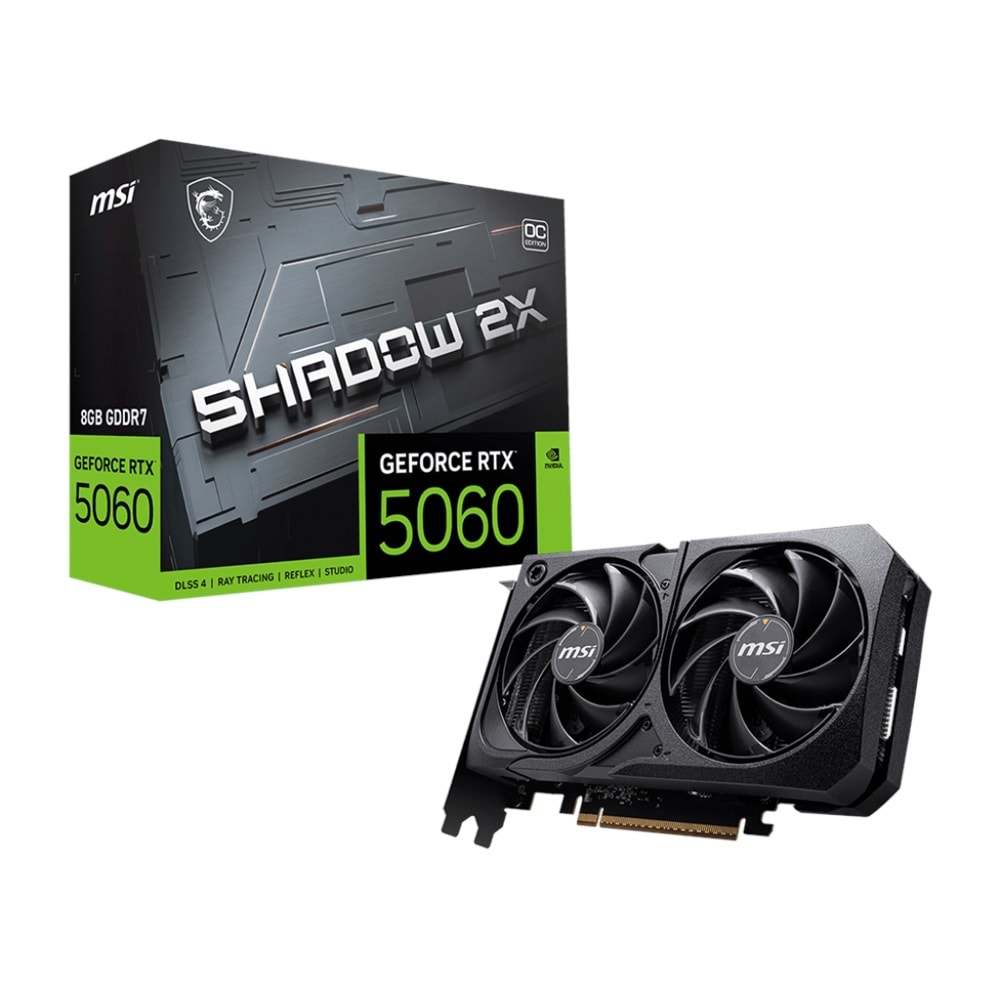 MSI VGA GEFORCE RTX 5060 TI 8G SHADOW 2X OC PLUS RTX5060 TI 8GB GDDR7 128B DX12 PCIE 5.0 X16 (3XDP 1XHDMI)