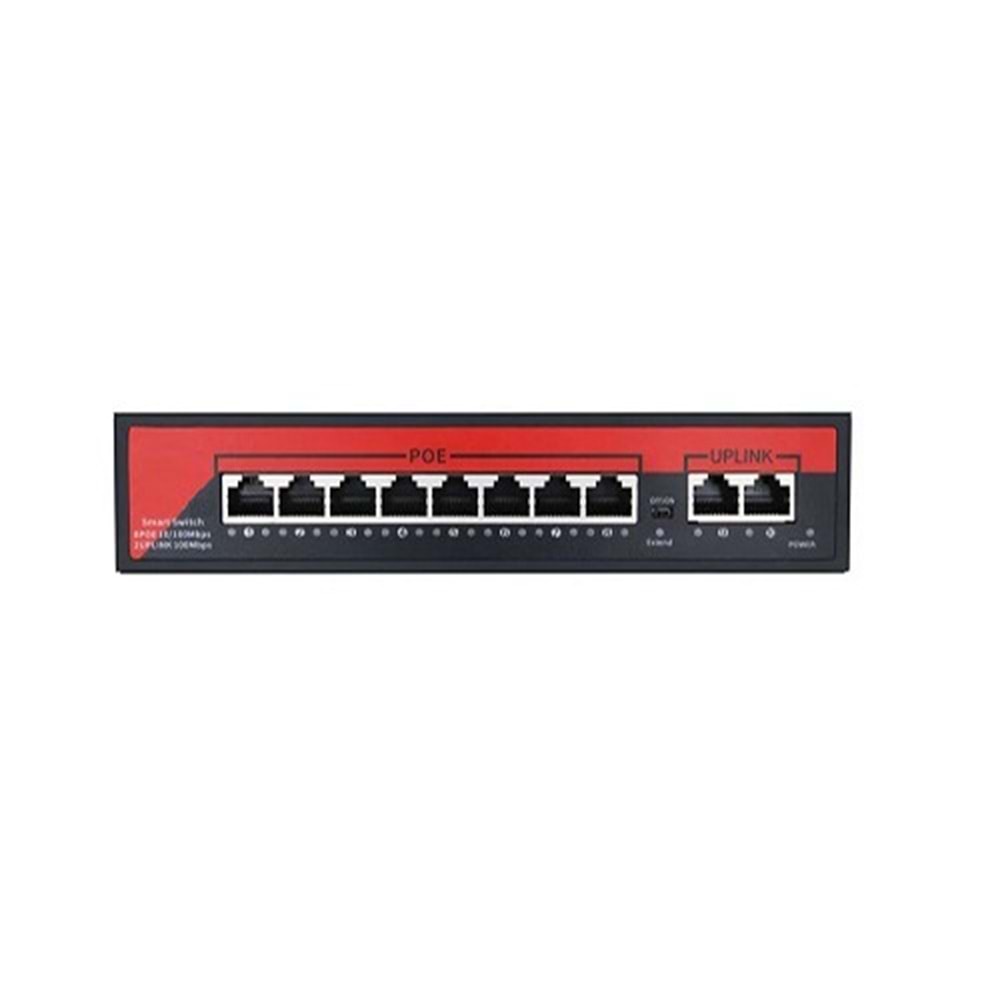 EZCOOL EZ-08PSF-FG 8PORT 8GE+2GE F.GİGABİT POE SWİTCH 120W