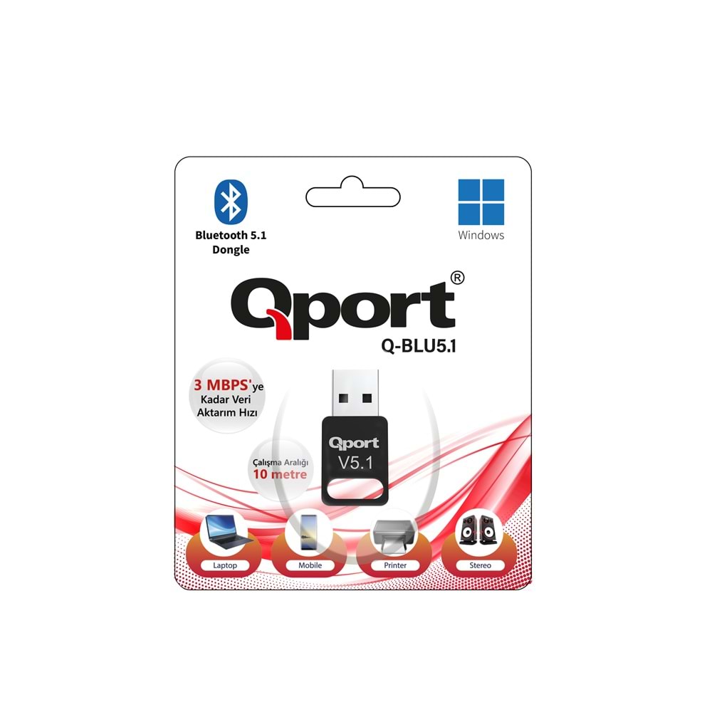 QPORT Q-BLU5.1 BLUETOOTH V5.1 USB ADAPTOR 